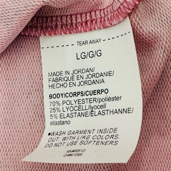 NWT Under Amour Women's Rival Terry Printed Crew T-Shirt in Pace Pink/White Sz L - Picture 7 of 12